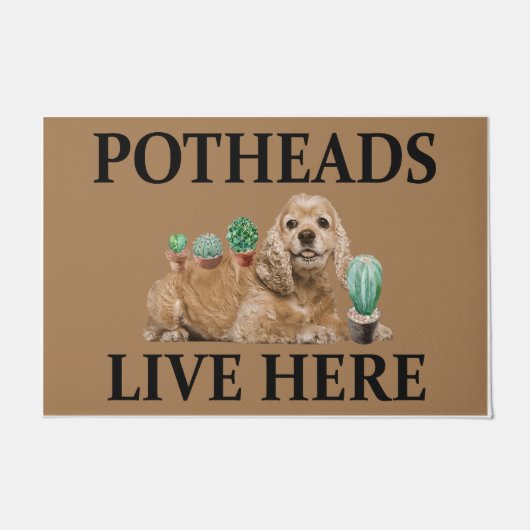Potheads wonen hier, hond cadeau liefhebber Cocker Deurmat (Voorkant)