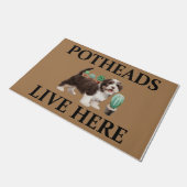 Potheads wonen hier, hond cadeau liefhebber Shih T Deurmat (Schuin)