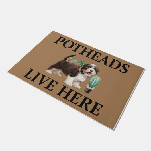 Potheads wonen hier, hond cadeau liefhebber Shih T Deurmat (Schuin)