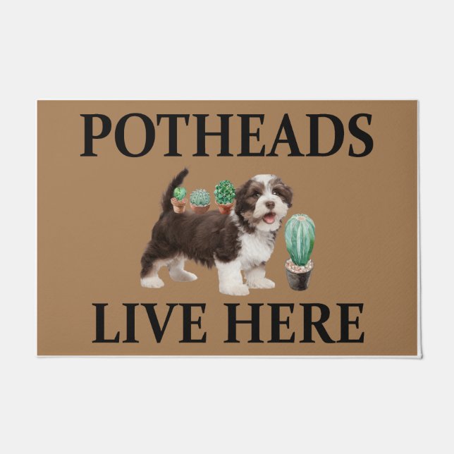 Potheads wonen hier, hond cadeau liefhebber Shih T Deurmat (Voorkant)