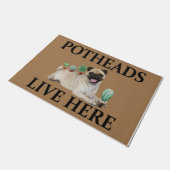 Potheads wonen hier, hond cadeau lover deurmat (Schuin)