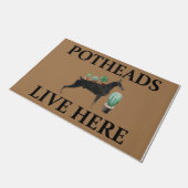 Potheads wonen hier, hondencadeauliefhebber Doberm Deurmat (Schuin)