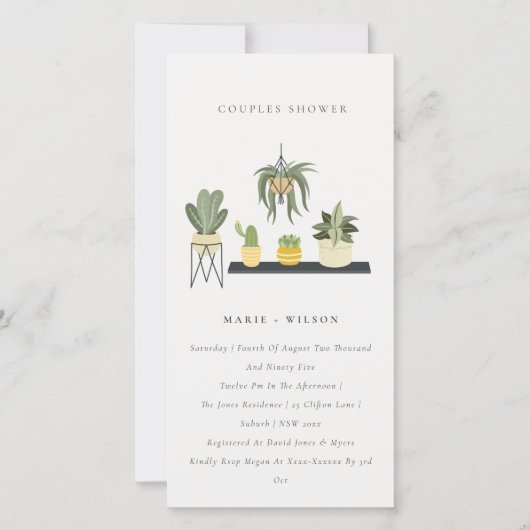 Potheplant met bladrijke succulenten voor couples  bedankkaart (Voorkant)