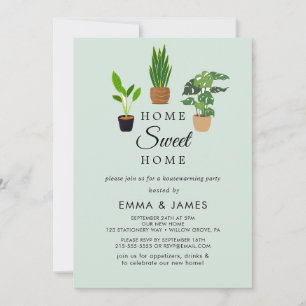 Potheplanten   Mint Housewarming Feest  Kaart