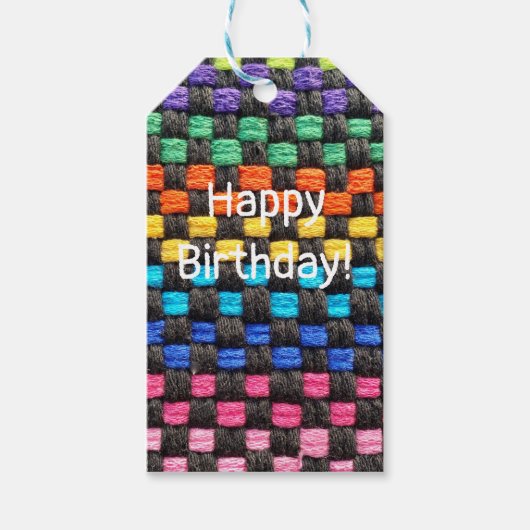 Potholder Check Pattern Napkins Cadeaulabel (Voorkant)