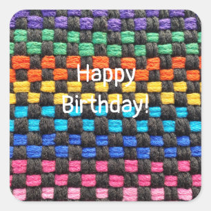 Potholder Check Pattern-stickers Vierkante Sticker