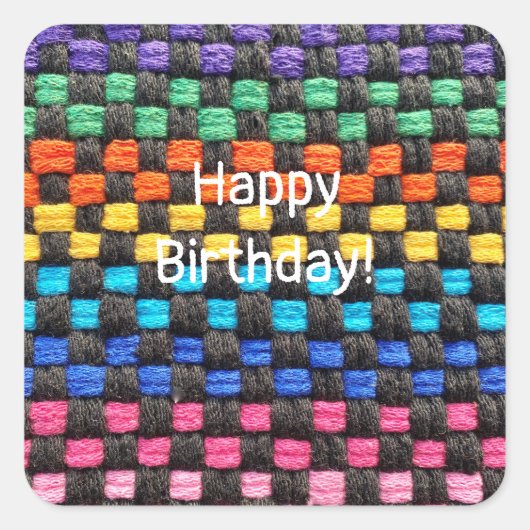 Potholder Check Pattern-stickers Vierkante Sticker (Voorkant)