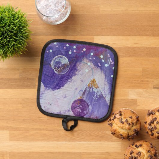 Potholder in het ontwerp van Moon Mountain Pannenlap (Top down)