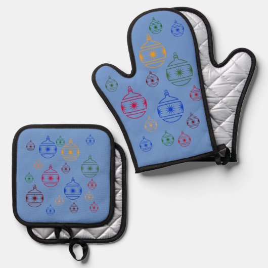 Potholder Set - Kerst Ornamenten (Voorkant / Achterkant)