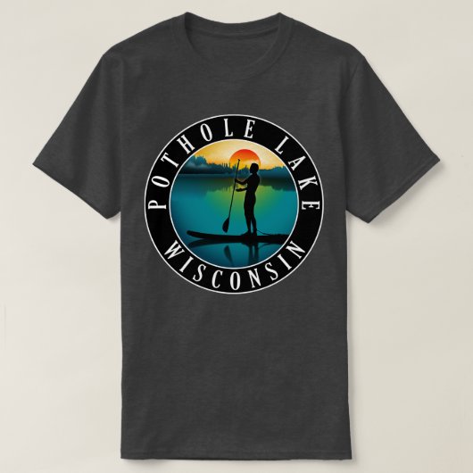 Pothole Lake Wisconsin Paddleboarding T-shirt (Design voorkant)