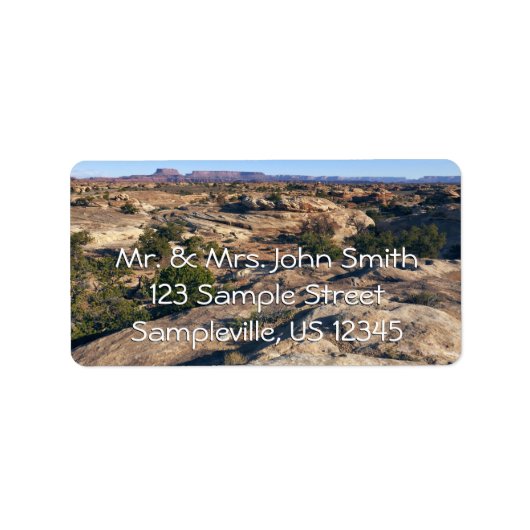 Pothole Point Trail bij Canyonlands National Park Etiket (Voorkant)