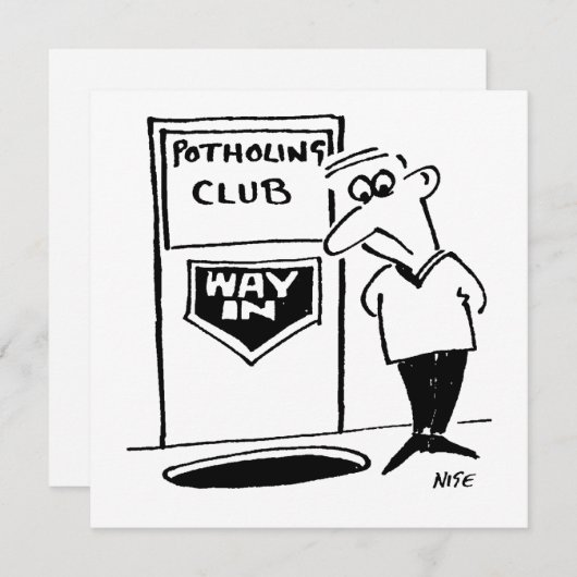 Potholing Club Entrance. Potholing grap Feestdagenkaart (Voorkant / Achterkant)