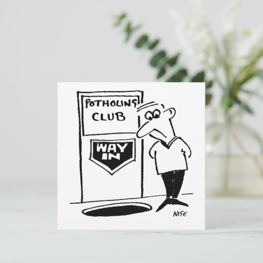 Potholing Club Entrance. Potholing grap Feestdagenkaart (Staand voorkant)