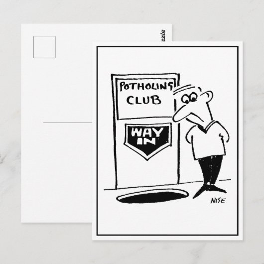 Potholing Club Entree in de vloer. grappig Briefkaart (Voorkant / Achterkant)