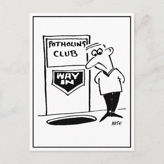 Potholing Club Entree in de vloer. grappig Briefkaart (Voorkant)