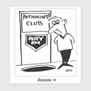 Potholing Club Ingang Cartoon. Sticker