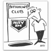 Potholing Club Ingang Cartoon. Sticker (Voorkant)