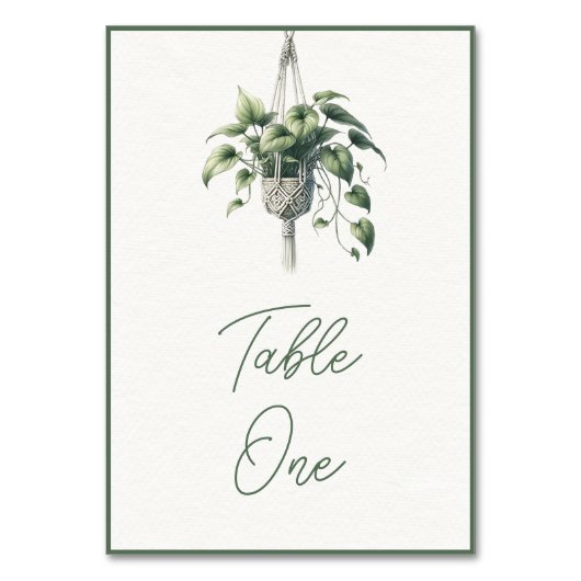 Pothos: Boho chique botanische groen Plant minimaa Kaart (Voorkant)