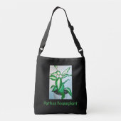Pothos kamerplant op zwart crossbody tas (Achterkant)