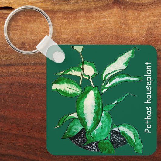 Pothos-kamerplant Sleutelhanger (Voorkant)
