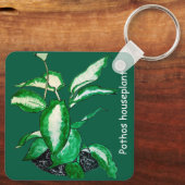 Pothos-kamerplant Sleutelhanger (Achterkant)