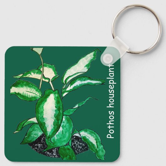 Pothos-kamerplant Sleutelhanger (Achterkant)