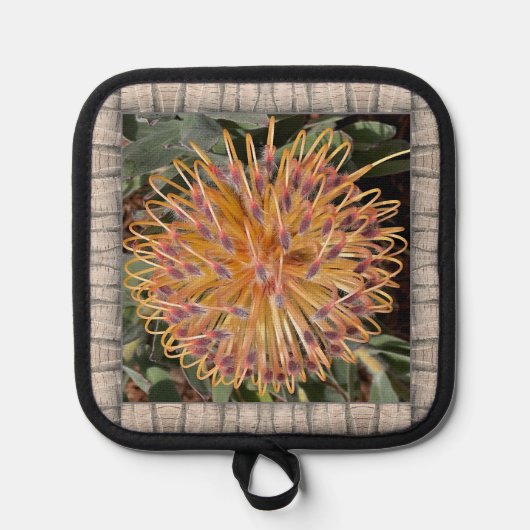 Pothouder met mooie Protea Pannenlap (Voorkant)