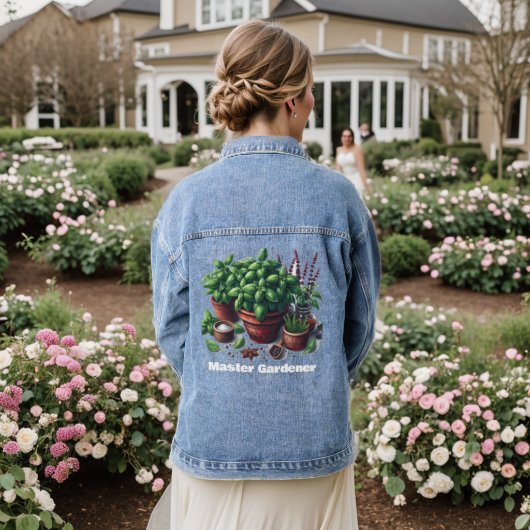 Pothuisjes met kruiden Master Gardener  Denim Jacket (Huwelijk Achterkant)