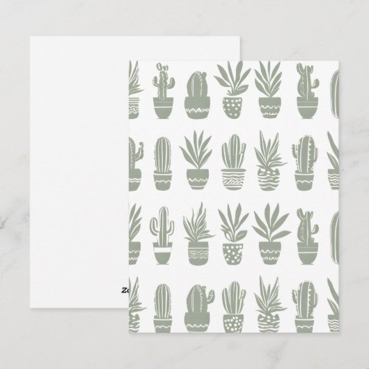 Pothuisplanten in pot feestdagenkaart (Voorkant / Achterkant)