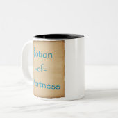 Potie van de Alertness-Mok (Papyrus, perkament) Tweekleurige Koffiemok (Voorkant links)