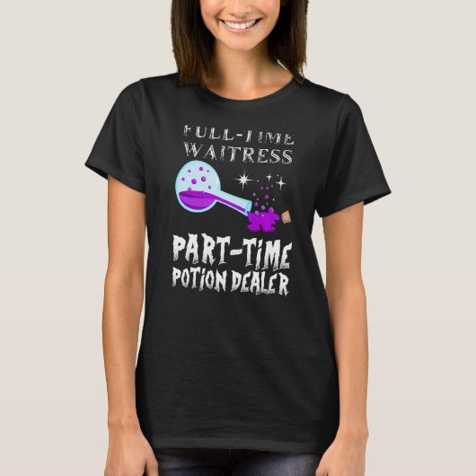 Potion Bottle Gothic Waitress Costume Halloween T-shirt (Voorkant)