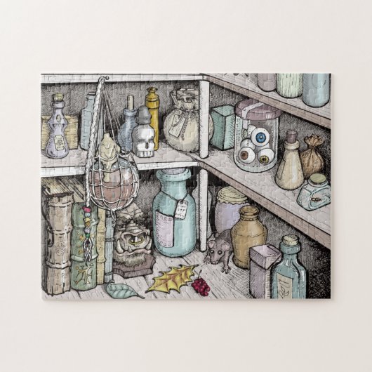 Potion Cabinet Puzzle van de Tovenaar Legpuzzel (Horizontaal)