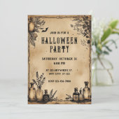 Potion flessen perkament papier textuur Halloween Kaart (Staand voorkant)