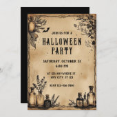 Potion flessen perkament papier textuur Halloween Kaart (Voorkant / Achterkant)