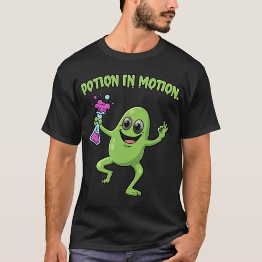 Potion in Motion Funny Dancing Monster Science Lab T-shirt (Voorkant)