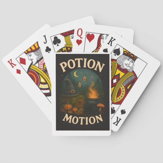 “Potion Motion” – Whimsical Witchy Halloween Pokerkaarten (Achterkant)