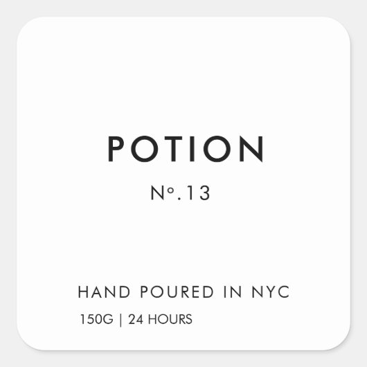 Potion No. 13 Minimalistische kaars Label | Custom (Voorkant)