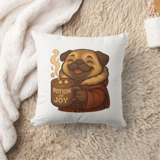 Potion of Joy Pug Pillow | Cute Cozy Christmas Dog Kussen