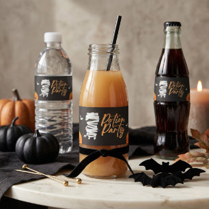 Potion Party Schattige Mummie Kat Halloween Waterfles Etiket