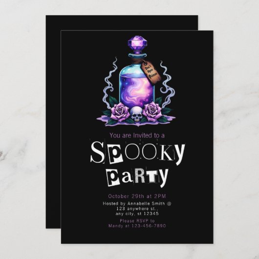 Potion Skull Moderne Minimalistische Halloween Kaart