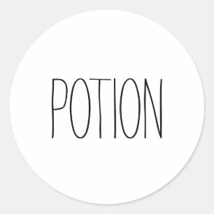 Potion wit zwart eenvoudige typografie Halloween Ronde Sticker