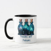 Potions and Poisons Modern Blauw & Wit Halloween Mok (Links)
