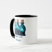 Potions and Poisons Modern Blauw & Wit Halloween Mok (Voorkant links)