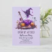 Potions Pumpkin Ghost Witch Pet Halloween Party Kaart (Staand voorkant)