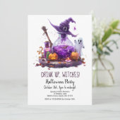 Potions Pumpkin Ghost Witch Pet Halloween Party Kaart (Staand voorkant)