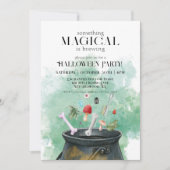 Potions & Spells Witches Cauldron Halloween Party Kaart (Voorkant)