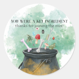 Potions, spreuken en magische brouwheksen ketel ronde sticker