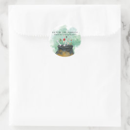 Potions, spreuken en magische brouwheksen ketel ronde sticker