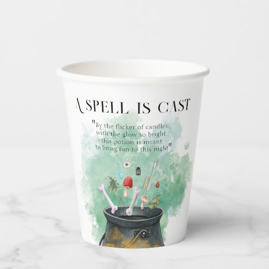 Potions, spreuken en magische heksen ketel Hallowe Papieren Bekers (Voorkant)