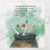 Potions, spreuken en magische heksen ketel Hallowe Wijn Etiket (Enkel label)